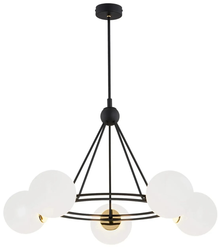 Lustra suspendata 5L eleganta AMALFI negru