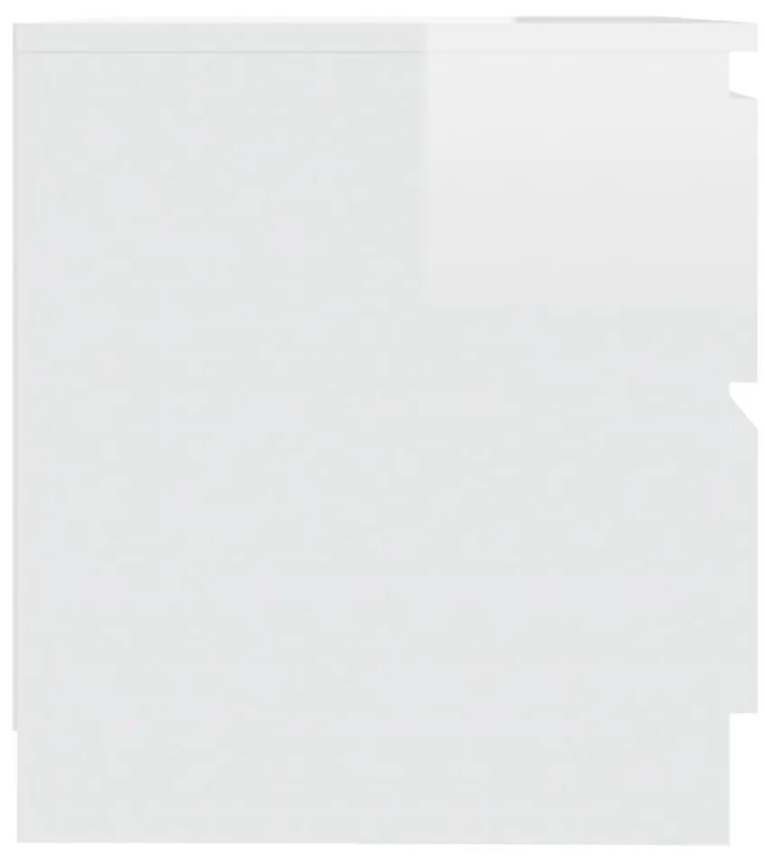Noptiera, alb extralucios, 50x39x43,5 cm, PAL 1, Alb foarte lucios