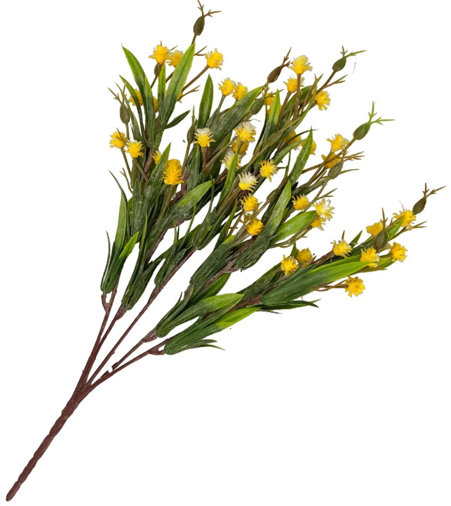 Flori de Camp galbene artificiale, Delia, 35cm