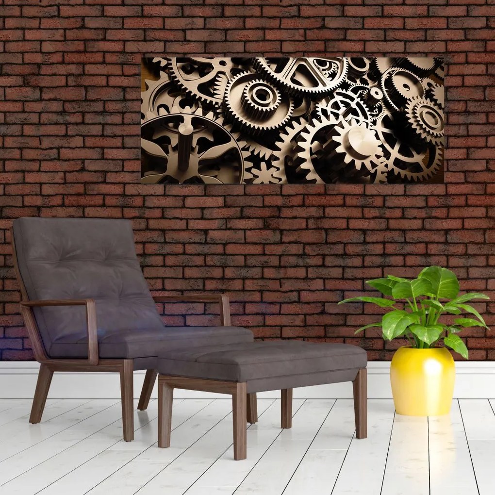 Tablou - Piese de ceas (120x50 cm)