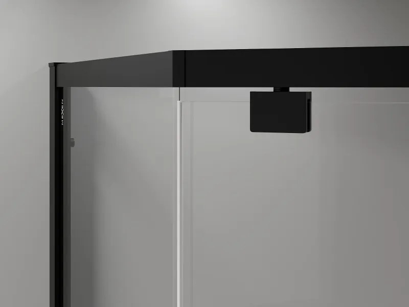 Mexen Exo cabină de duș pentagonală cu deschidere 90 x 90 cm, transparentă, neagră - 812-090-090-70-00
