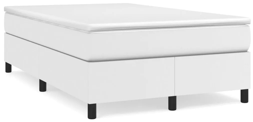 3121036 vidaXL Cadru de pat box spring, alb, 120x200 cm, piele ecologică