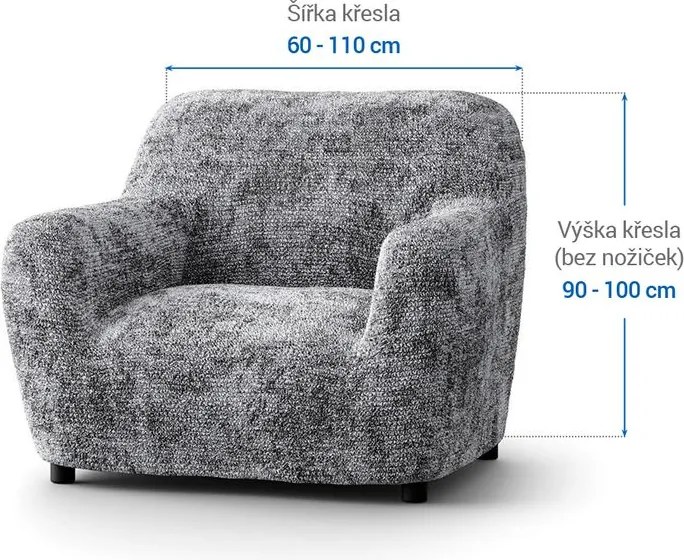 Gaico Huse bielastice MARMO gri fotoliu (l. 60 - 110 cm)