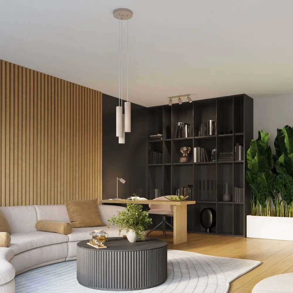 Lustră taupe din metal ø 19,5 cm Gleam – Sollux