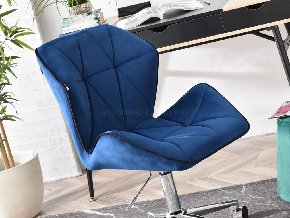 Fotoliu Velma M (albastru marin + crom). Promo -6%. 1110442