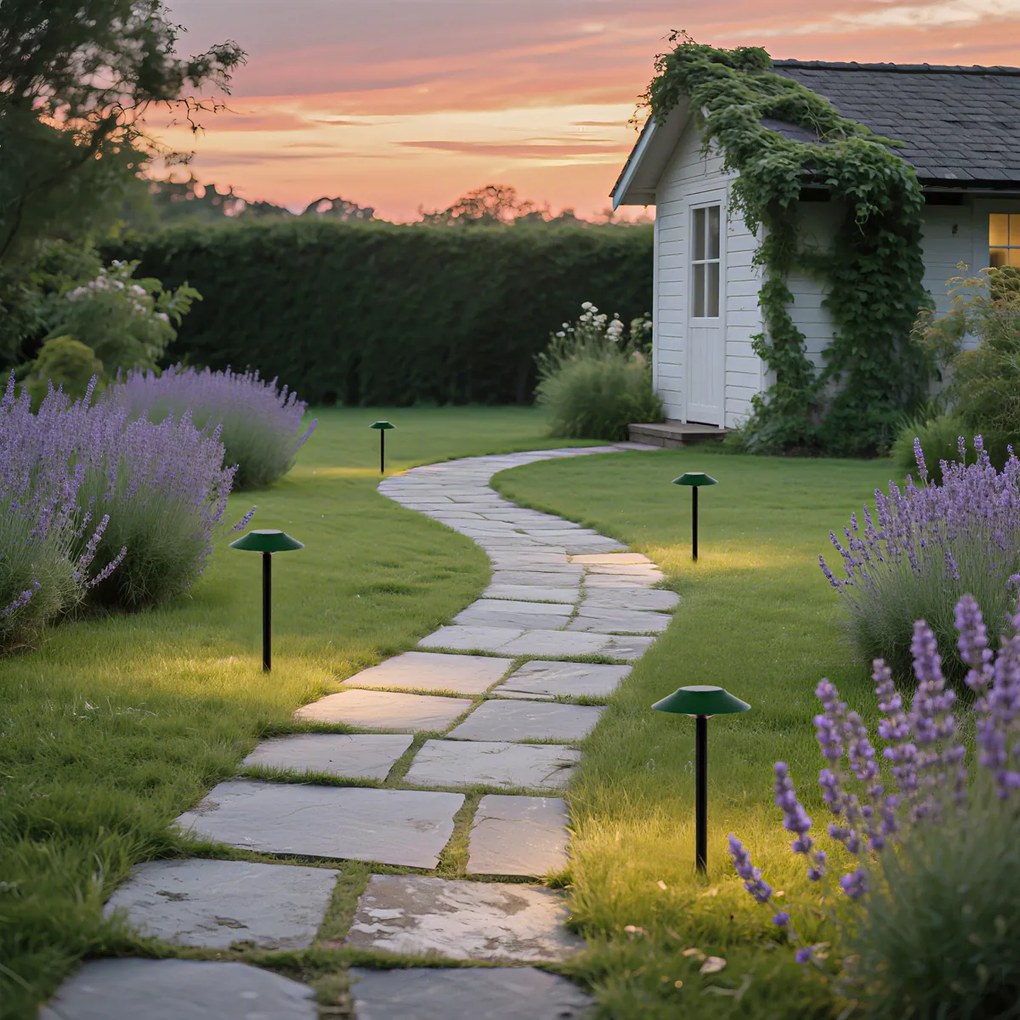 Set de 4 spoturi cu țepușă verzi, cu LED IP44 solar - Mushroom