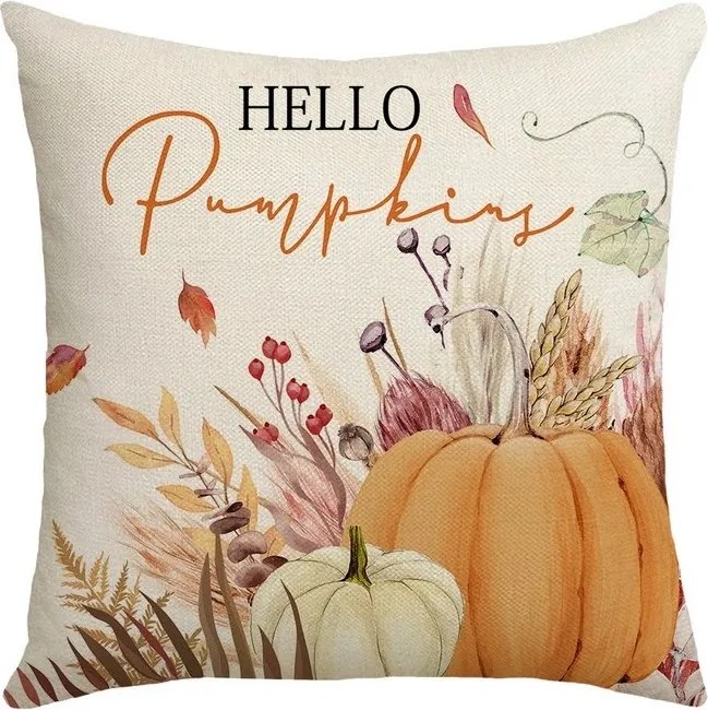 Fata de perna HELLO PUMPKINS 45x45 cm, bej