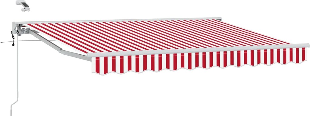 vidaXL Cort electric retractabil Roșu și Alb 3,5 x 2,5 m