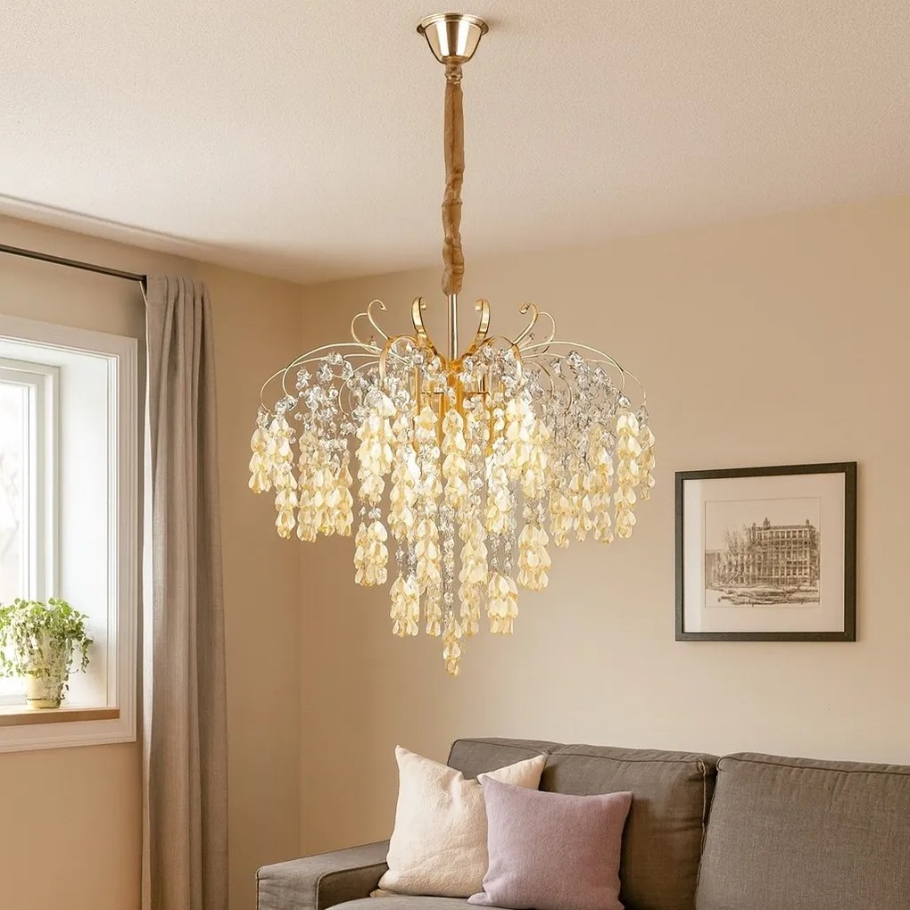 Lustră Elegantă cu Aspect de Frunze Ø470 mm, 5xE27, Design Premium – Model H98195-5 TB