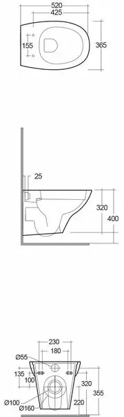 Vas wc suspendat Rimless Rak Ceramics Morning