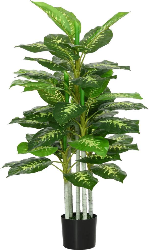 HOMCOM Plantă Artificială Decorativă cu Ghiveci, Φ17x95 cm, Verde | Aosom Romania