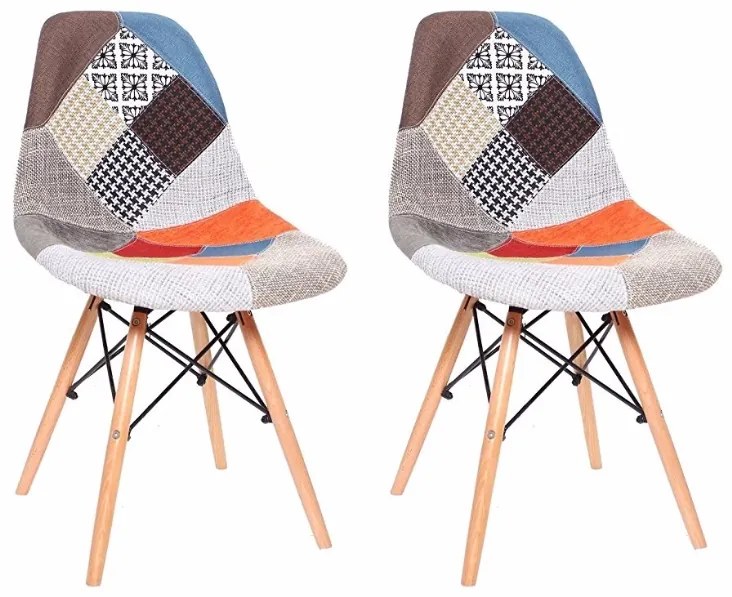 ShopJK SCAUN PATCHWORK MULTICOLOR, STILUL SCANDINAV