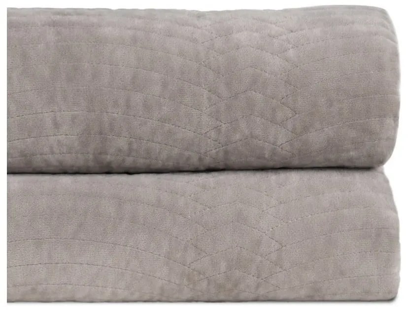Cuvertură gri matlasată din catifea 180x260 cm – Ixia
