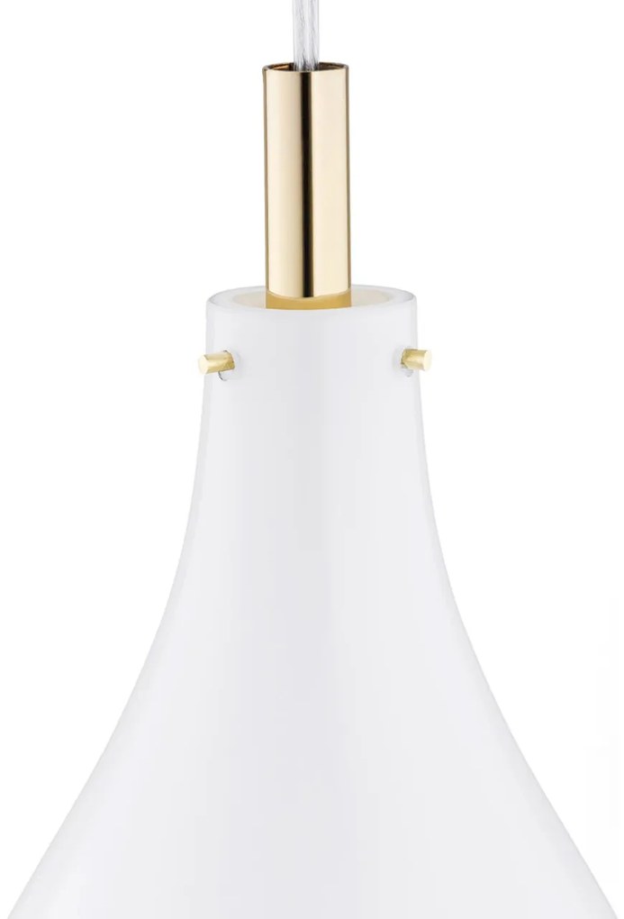 Pendul sticla design decorativ OAKLAND alb/auriu