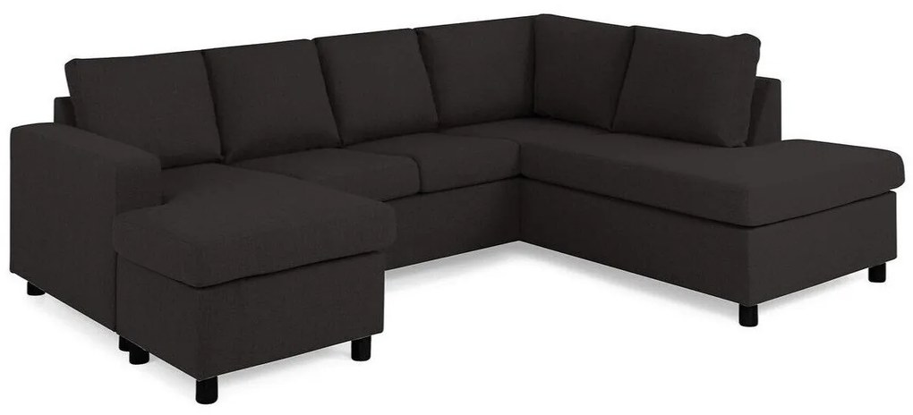 Colțar Scandinavian Choice C153Antracit, Negru, 254x194x82cm, Picioare: Plastic