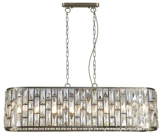 Lustra metal alama antic, sticla sampanie Bijou 8Lt