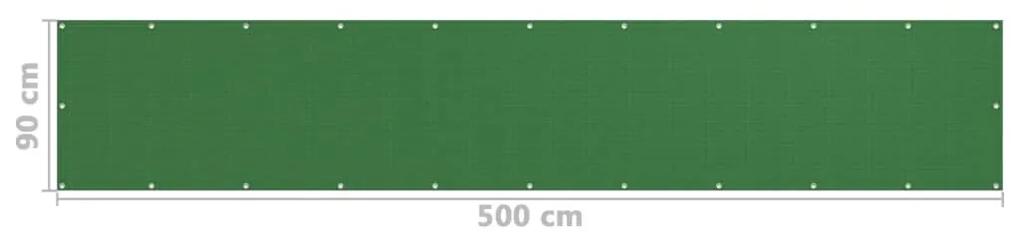 Paravan de balcon, verde deschis, 90x500 cm, HDPE Lysegronn, 90 x 500 cm