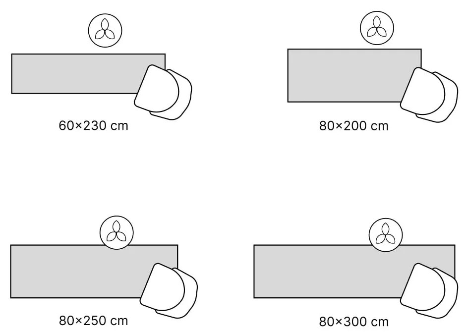 Covor tip traversă albastru prăfuit 80x250 cm Sensi Tris – FD
