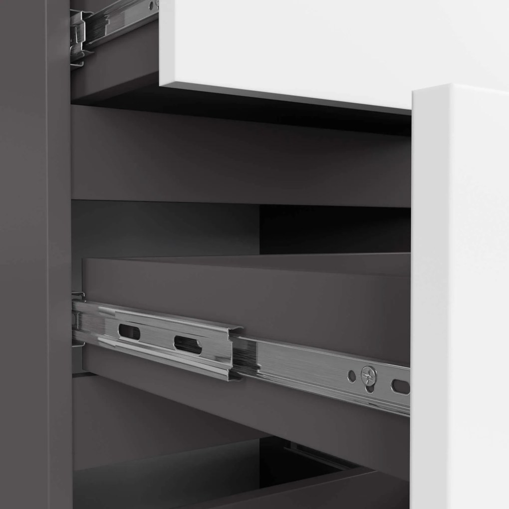 Comodă Cipriano II (grafit gri + Alb). 1128608