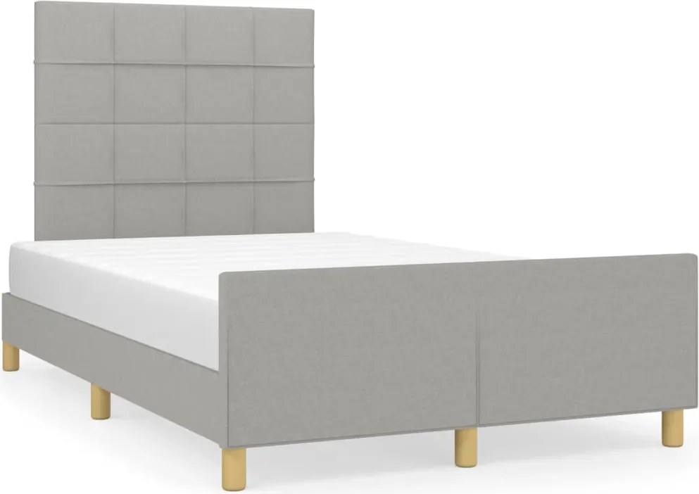 vidaXL Cadru de pat fără saltea, gri deschis, 120x200 cm, textil