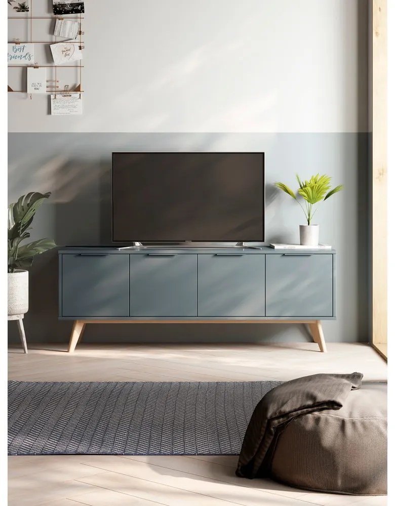 Comodă TV verde prăfuit 140x53x40 cm Pisco – Marckeric