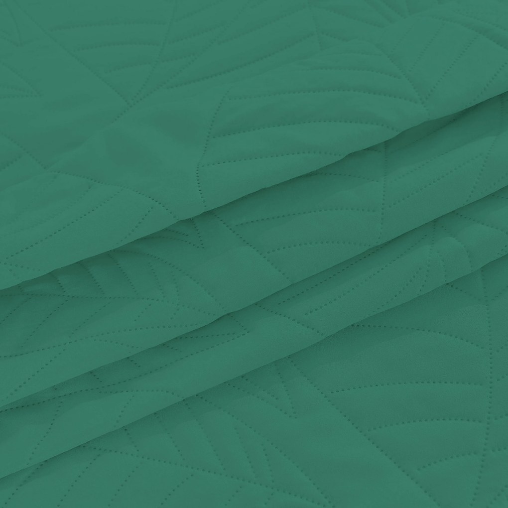 Cuvertura verde pentru pat cu model LEAVES Dimensiune: 170 x 210 cm
