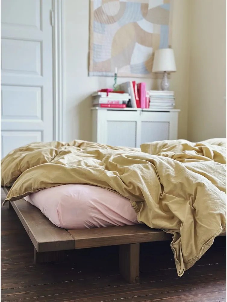 Pat maro din lemn de pin cu somieră 90x200 cm Japan – Karup Design