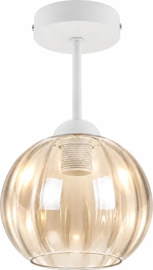 BRILAGI - Plafonieră LED aplicată R GLASS 1xE27/60W/230V Ø 18 cm alb/bej fumuriu