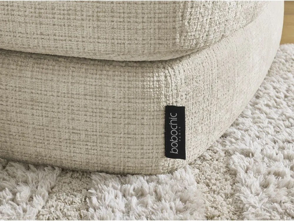 Taburet bej cu tapițerie din chenille Leonore – Bobochic Paris