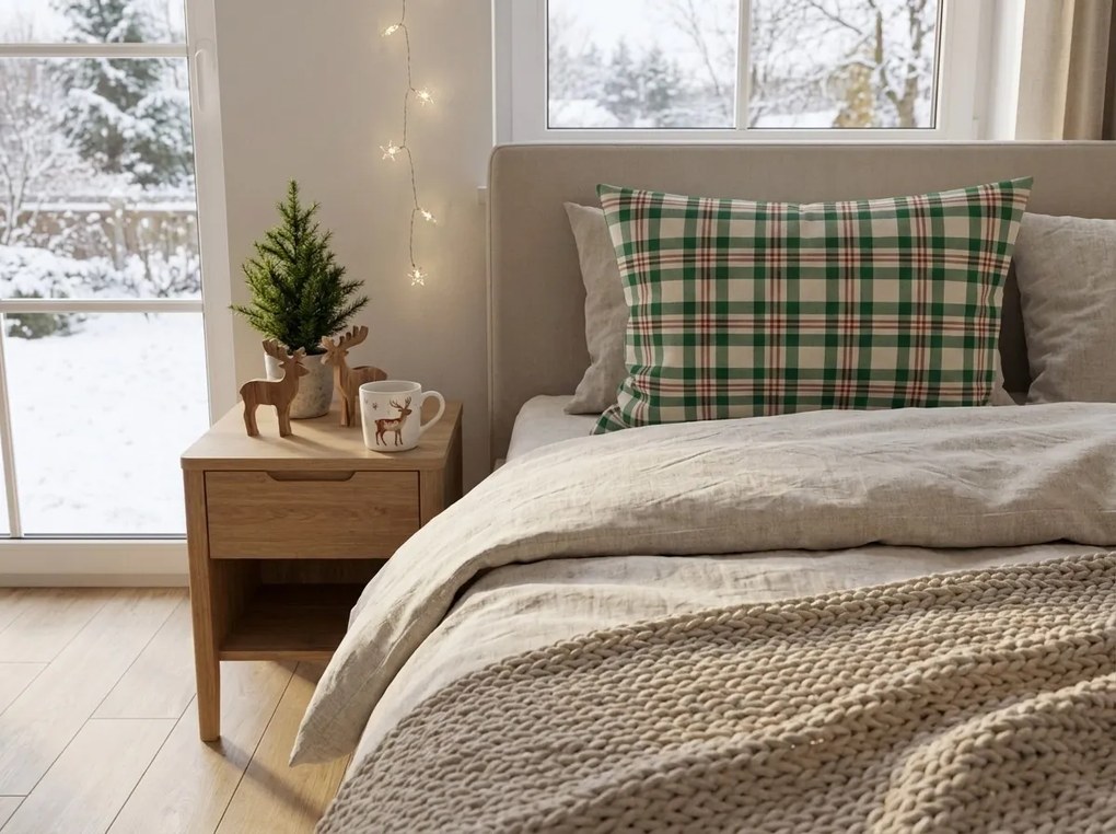 Husa de perna din bumbac WINTER PLAID 50x70 cm, colorat