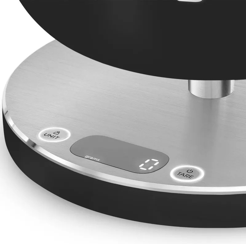 Cantar de bucatarie Smeg Collezione KSC01BLMWW, Pana la 5 kg/5 l, Functie TARA, Afisaj LED, Baza antiderapanta, Baterie reincarcabila, Negru mat