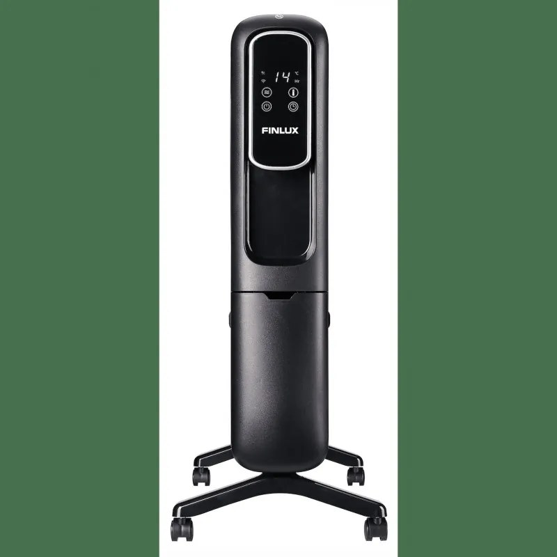 Radiator electric Finlux FR-2477, 2400W, 25 m², 2 trepte, Wi-Fi, Telecomanda, Protectie impotriva rasturnarii si copii, Negru