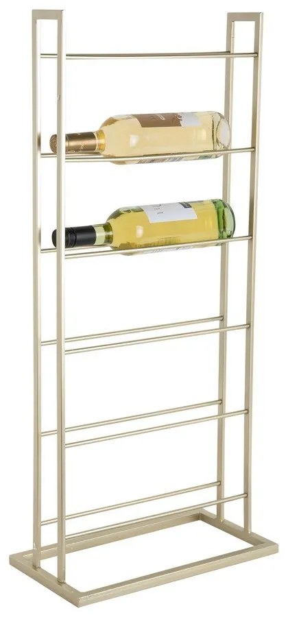 Raft pentru sticle de vin auriu din metal număr de sticle 5 38x84,5x20 cm Single Floor – PT LIVING
