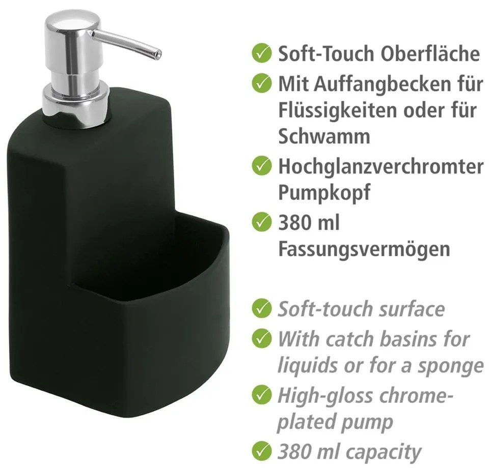 Dozator pentru săpun lichid Wenko Festival, negru