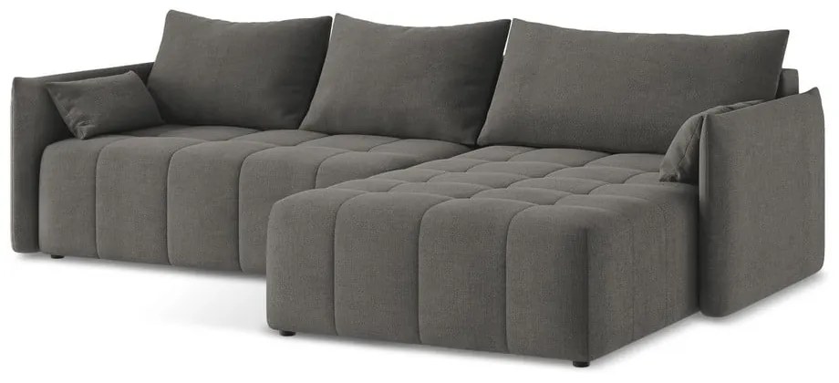 Colțar gri închis extensibil/cu spațiu de depozitare (cu colț pe partea dreaptă/cu șezlong) Moku – Makamii