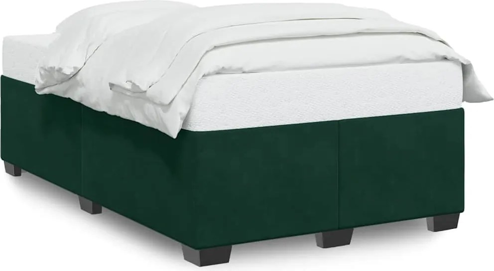 vidaXL Cadru de pat fără saltea, verde închis, 120x200 cm, catifea