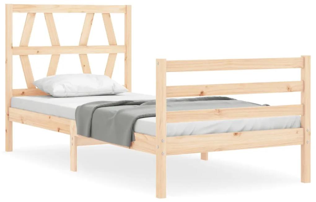 3194361 vidaXL Cadru de pat cu tăblie, 90x200 cm, lemn masiv