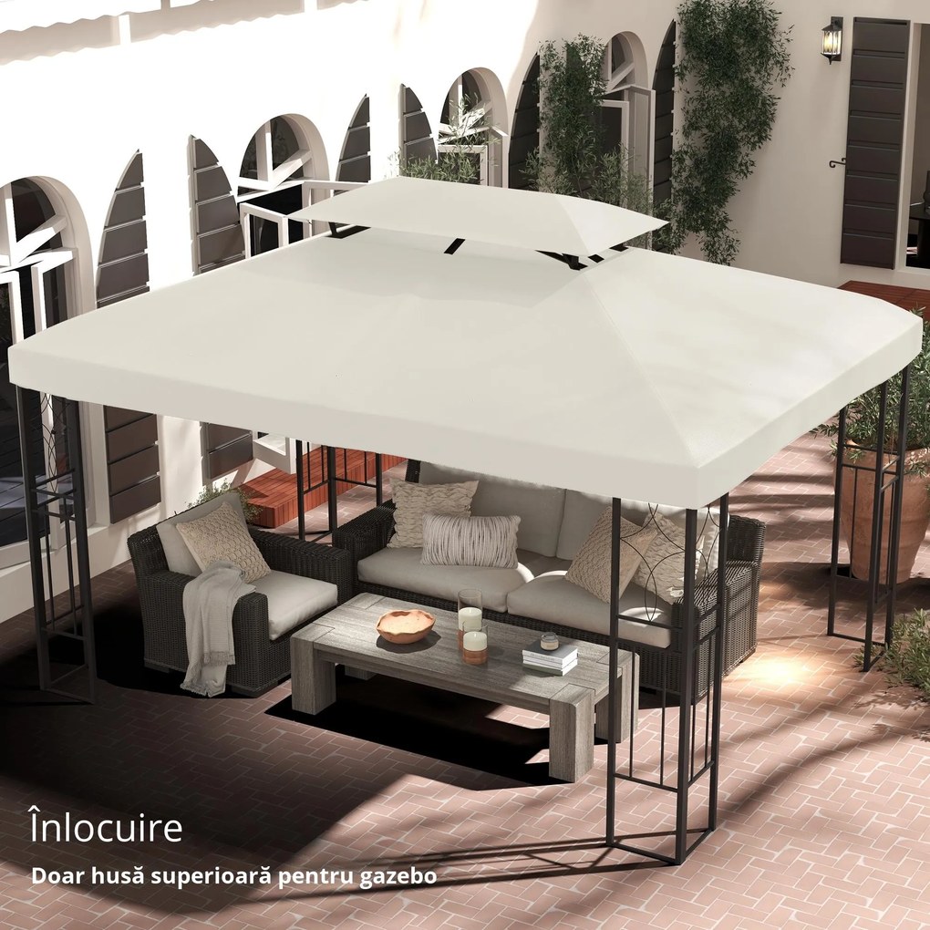 Acoperiș de Schimb Outsunny Impermeabil pentru foisor, Dublu Strat 3x4m | AOSOM RO