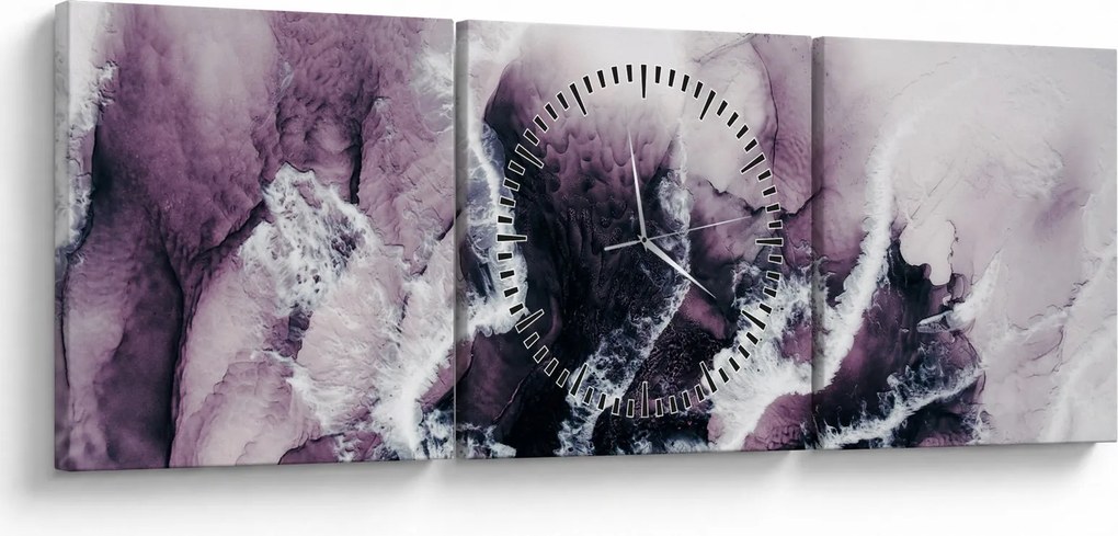 Tablou - Marmură violet N⁰2 (cu ceas) (90x30 cm)
