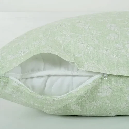 Lenjerie de pat din bumbac B.E.S. Petrovice Exkluziv Green flowers, 140 x 200 cm, 70 x 90 cm