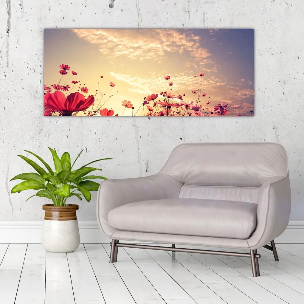 Tablou - Lunca cu flori (120x50 cm)