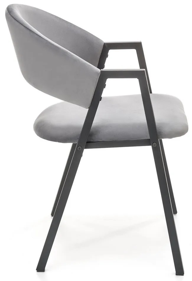 Scaun de bucaterie Zayne, gri/negru