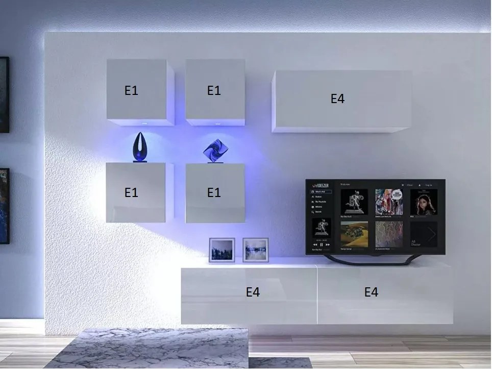 Mobilier living Berny 61 (alb + Alb lucios). 1087184