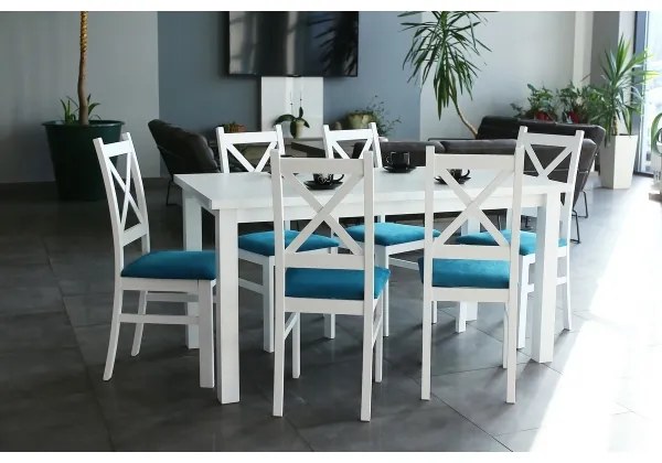 Masă extensibilă de dining LIAM albă