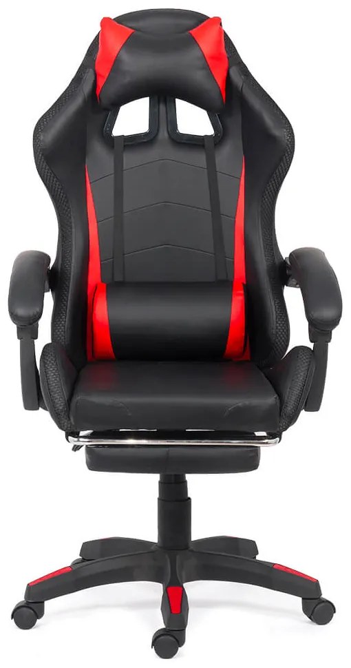 Scaun de gaming cu iluminare RGB din piele ecologica OFF 303 rosu cu negru