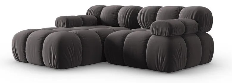 Canapea gri închis cu tapițerie din catifea 191 cm Bellis – Micadoni Home