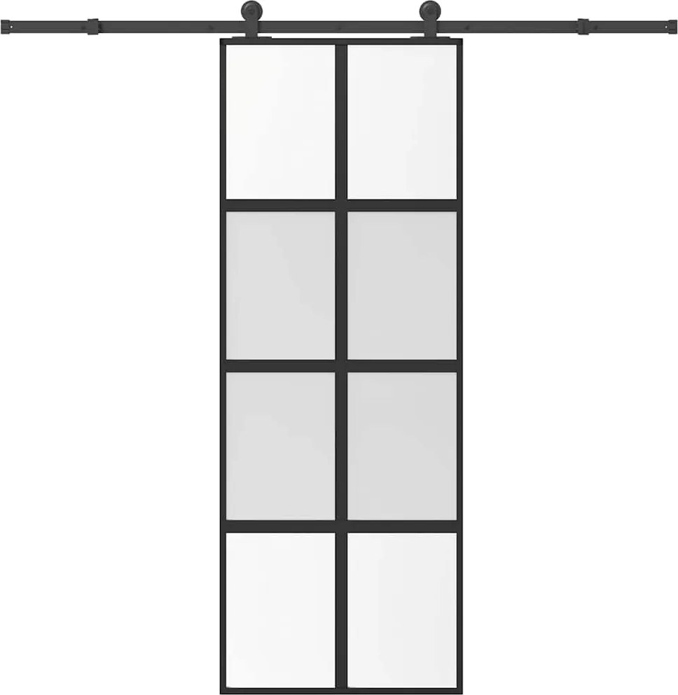 vidaXL Ușă glisantă cu set de feronerie sticlă temperată și aluminiu
