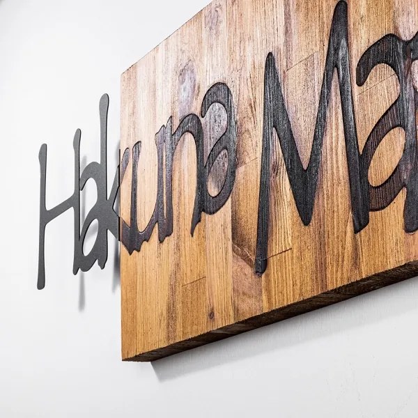 Decorațiune de perete 30x108 cm lemn/metal