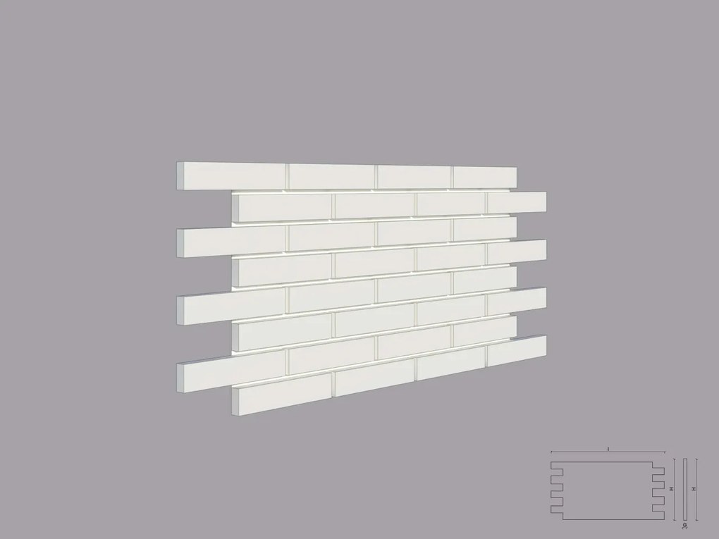 Panou 3D de interior poliuretan CARAMIDA dimensiuni 500x15x1100mm