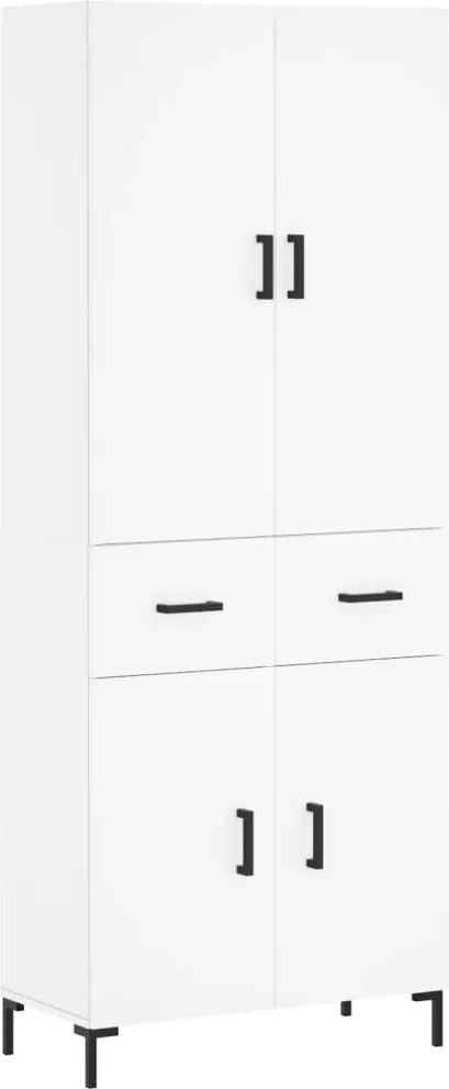 vidaXL Dulap înalt, alb, 69,5x34x180 cm, lemn compozit